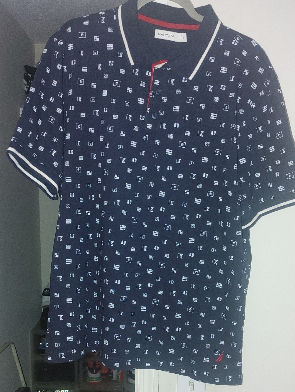 Nautica Men's Navy Printed Polo Shirt